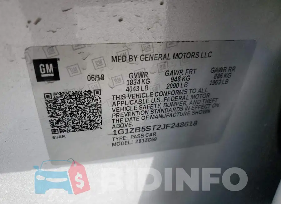 1G1ZB5ST2JF248618 Photo# 12
