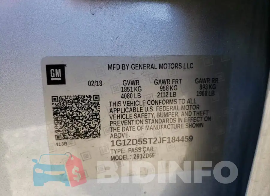 1G1ZD5ST2JF184459 Photo# 12