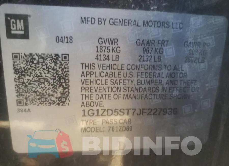 1G1ZD5ST7JF227936 Photo# 12