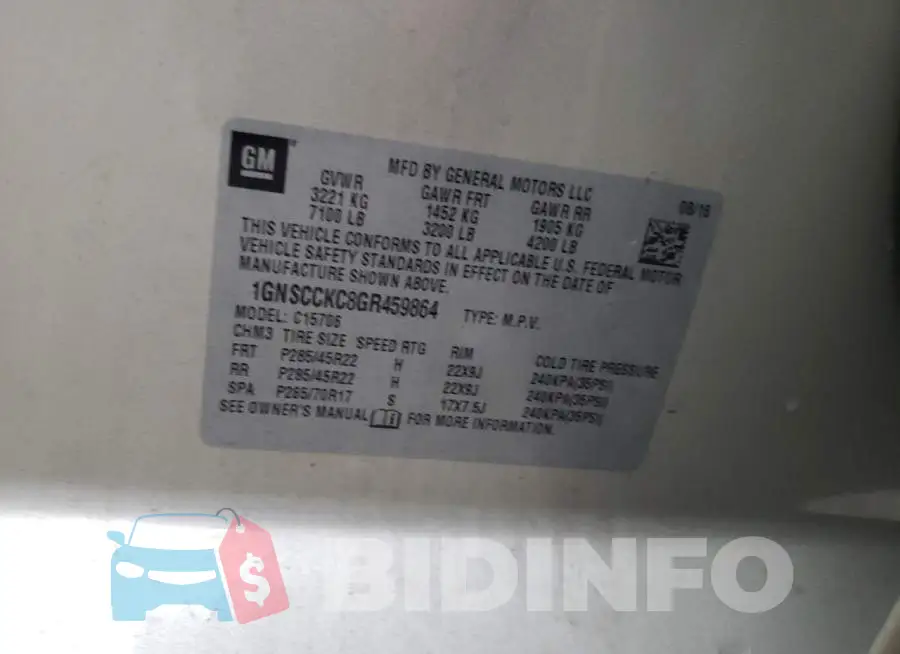 1GNSCCKC8GR459864 Photo# 12
