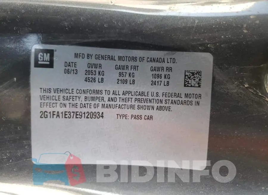 2G1FA1E37E9120934 Photo# 12