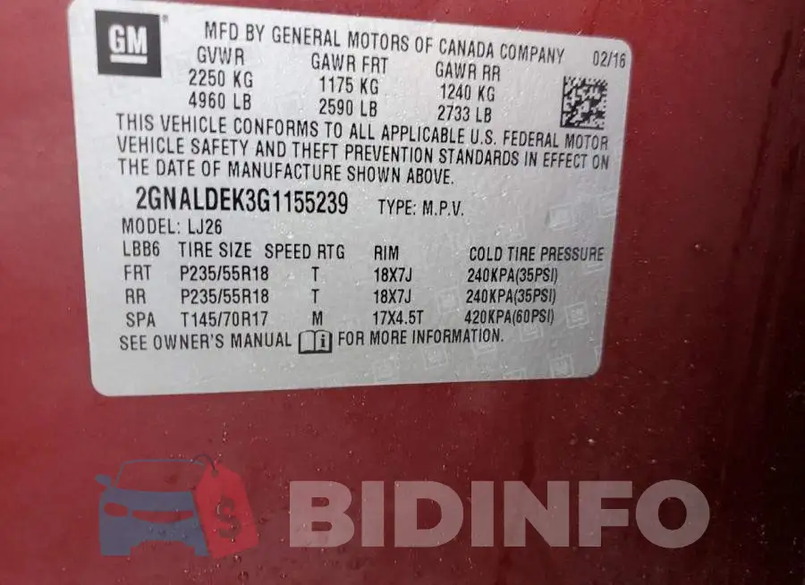 2GNALDEK3G1155239 Photo# 13