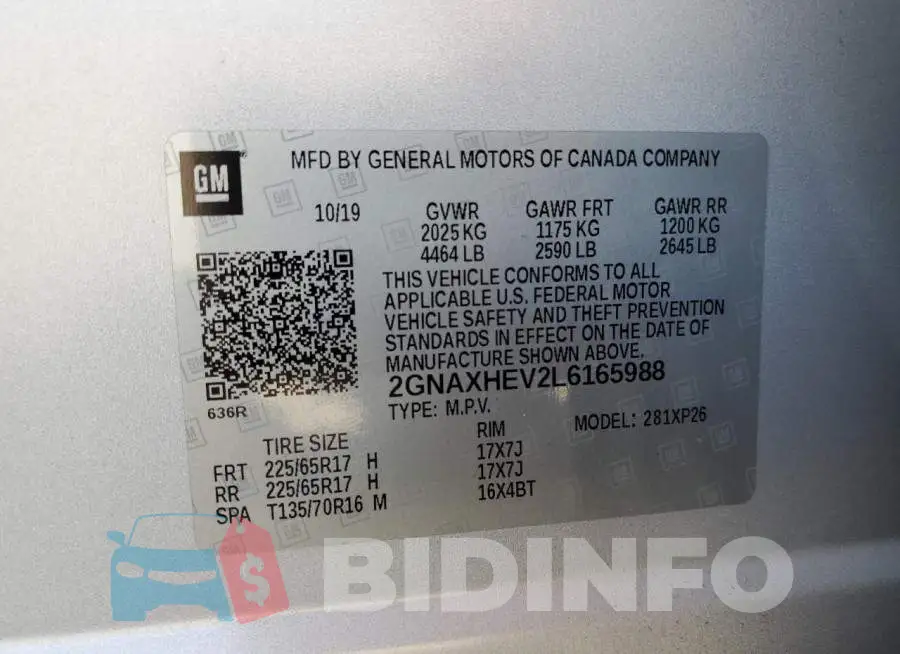 2GNAXHEV2L6165988 Photo# 10