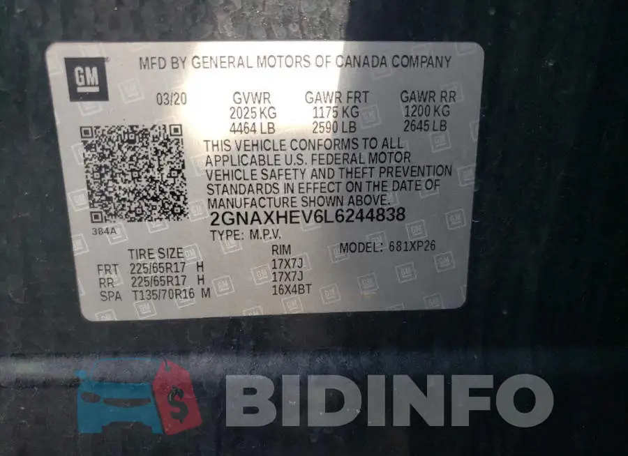 2GNAXHEV6L6244838 Photo# 12