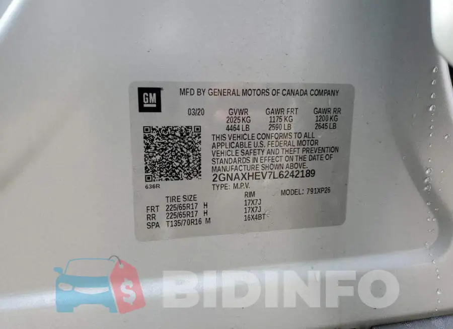 2GNAXHEV7L6242189 Photo# 13