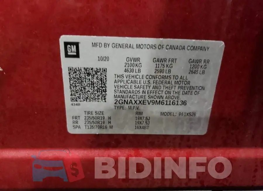 2GNAXXEV9M6116136 Photo# 13