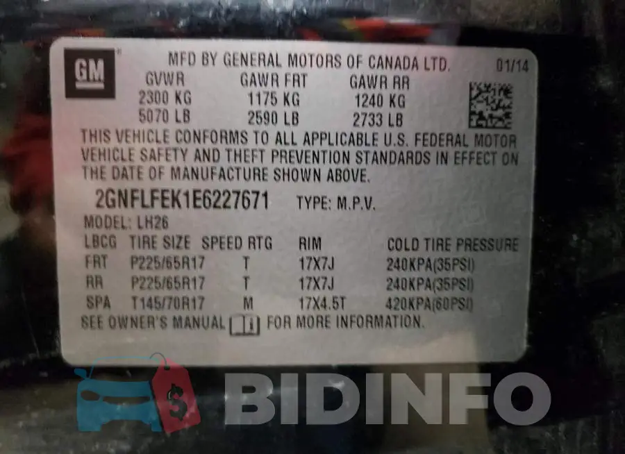2GNFLFEK1E6227671 Photo# 12