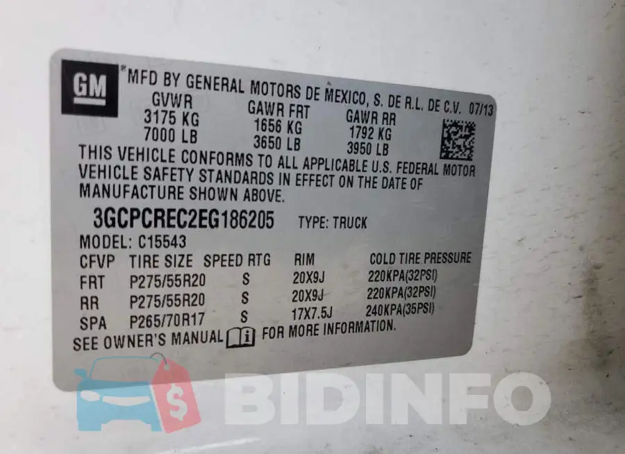 3GCPCREC2EG186205 Photo# 13