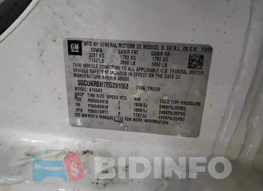 3GCUKREH7EG291663 Photo# 12