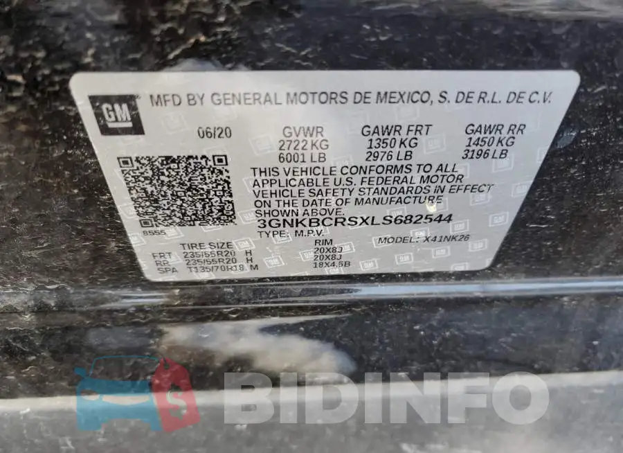 3GNKBCRSXLS682544 Photo# 13