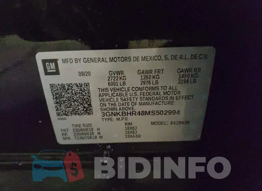 3GNKBHR48MS502994 Photo# 14