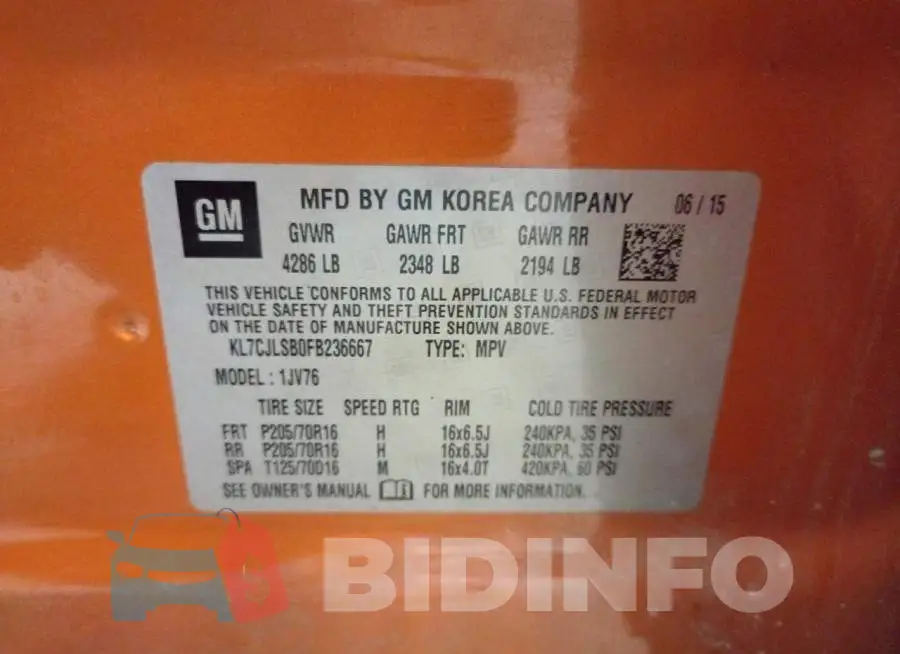 KL7CJLSB0FB236667 Photo# 13