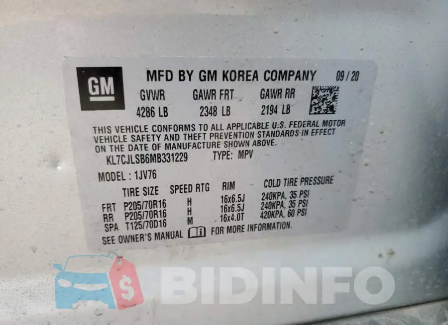 KL7CJLSB6MB331229 Photo# 13