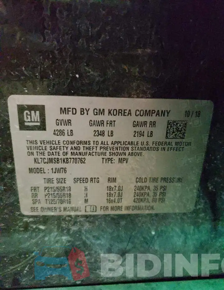 KL7CJMSB1KB770762 Photo# 12