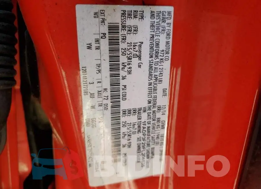1FADP3F29FL206535 Photo# 12