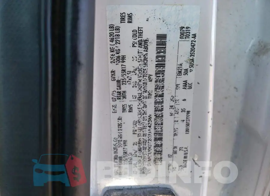 1FMCU0G72GUA42589 Photo# 13