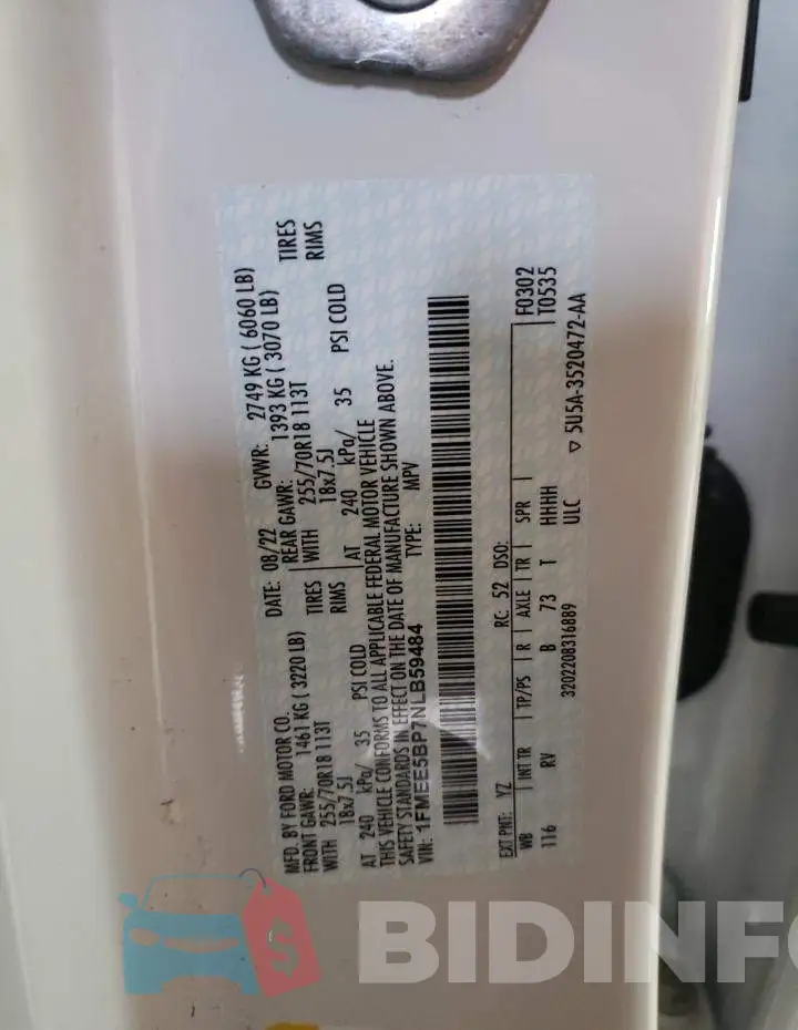 1FMEE5BP7NLB59484 Photo# 12