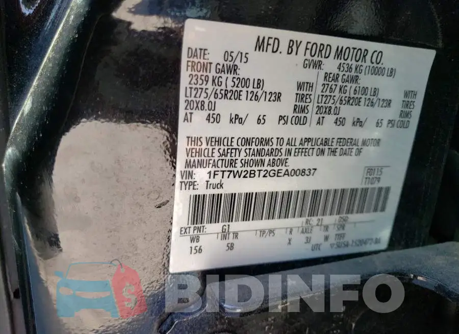 1FT7W2BT2GEA00837 Photo# 12