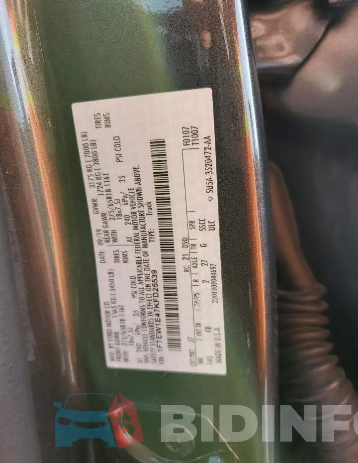 1FTEW1E47KFD25539 Photo# 12