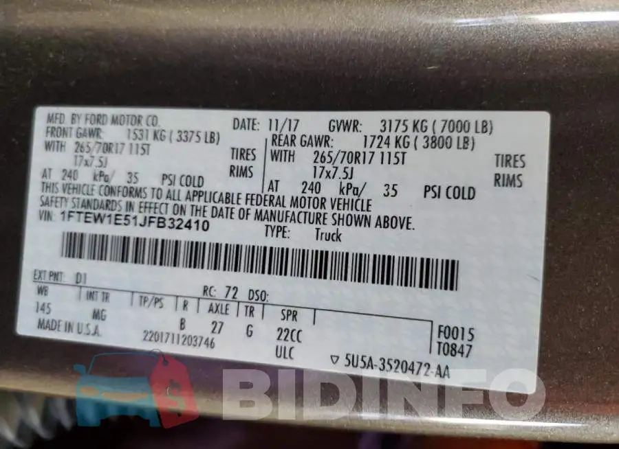 1FTEW1E51JFB32410 Photo# 12