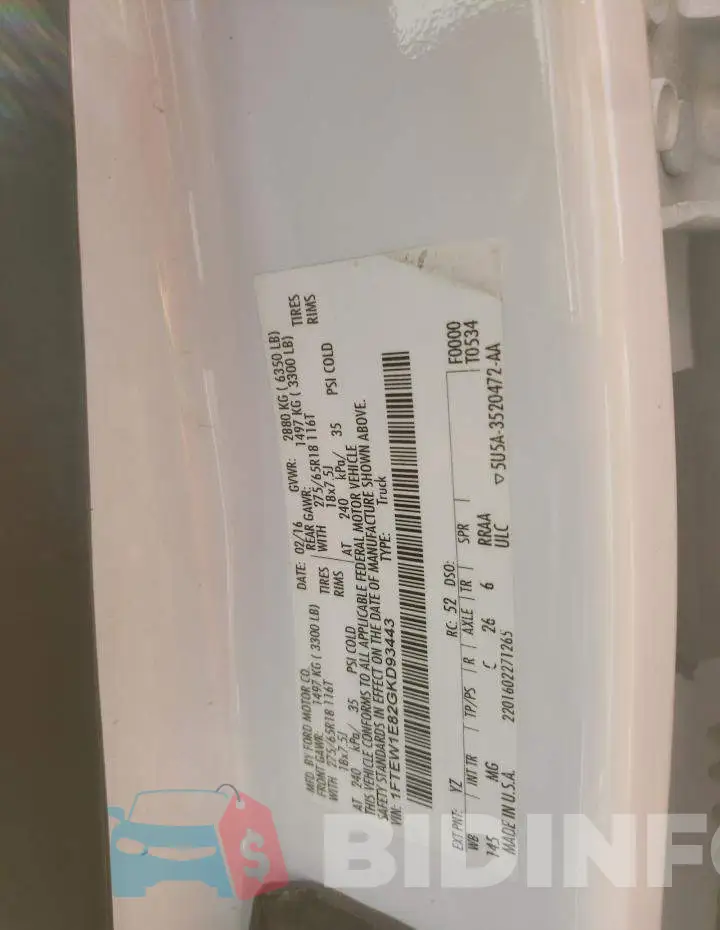 1FTEW1E82GKD93443 Photo# 12