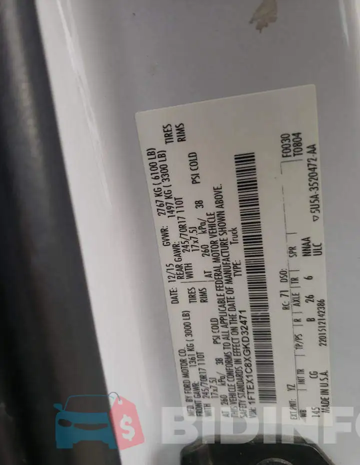 1FTEX1C8XGKD32471 Photo# 12
