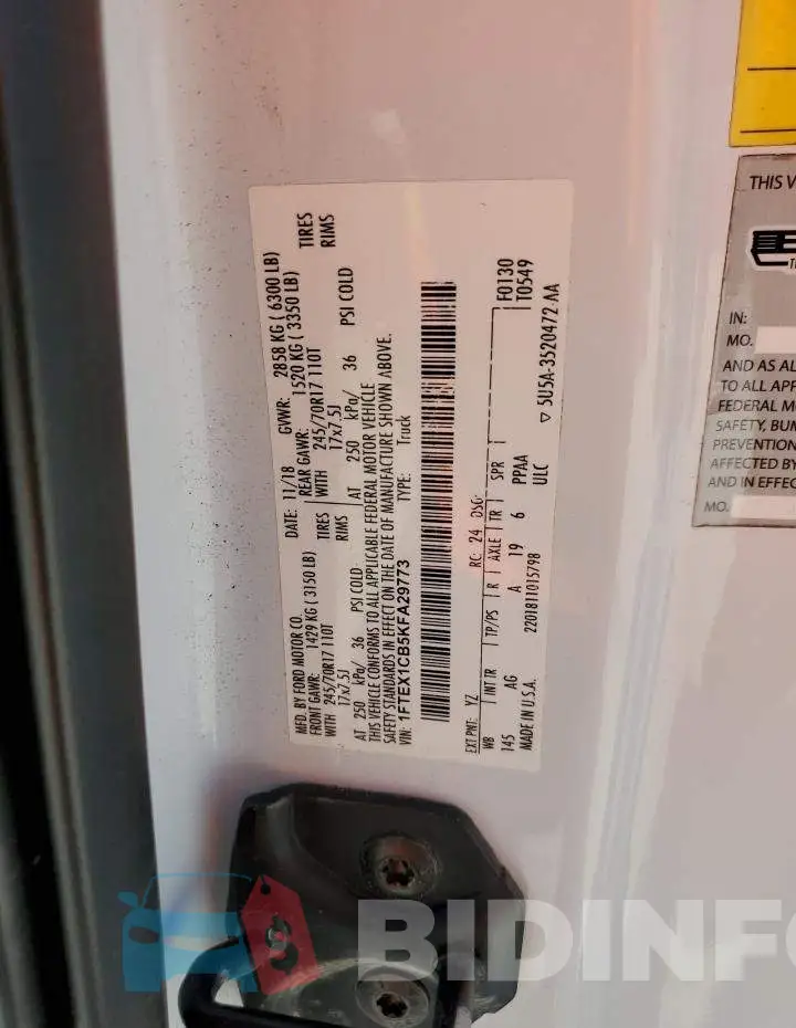 1FTEX1CB5KFA29773 Photo# 12