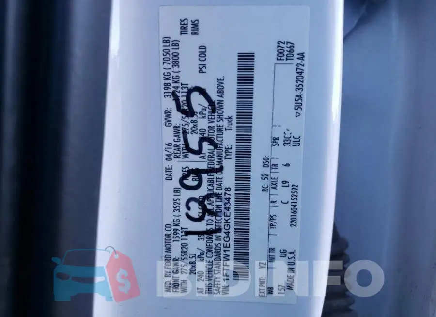 1FTFW1EG4GKE43478 Photo# 13
