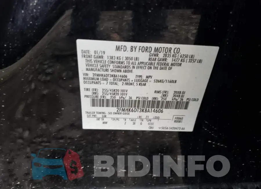 2FMHK6DT3KBA14606 Photo# 13