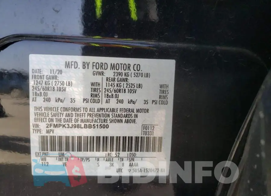 2FMPK3J98LBB51500 Photo# 14