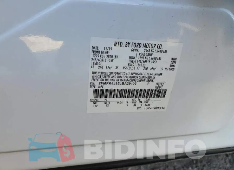 2FMPK4J95LBA29103 Photo# 13