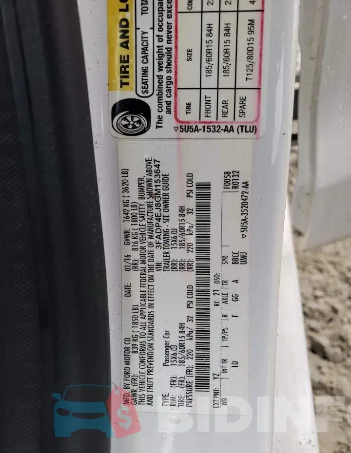 3FADP4EJ8GM153647 Photo# 13