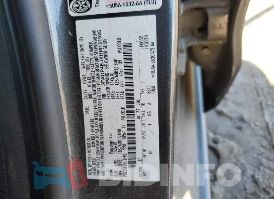 3FADP4EJXHM131926 Photo# 12