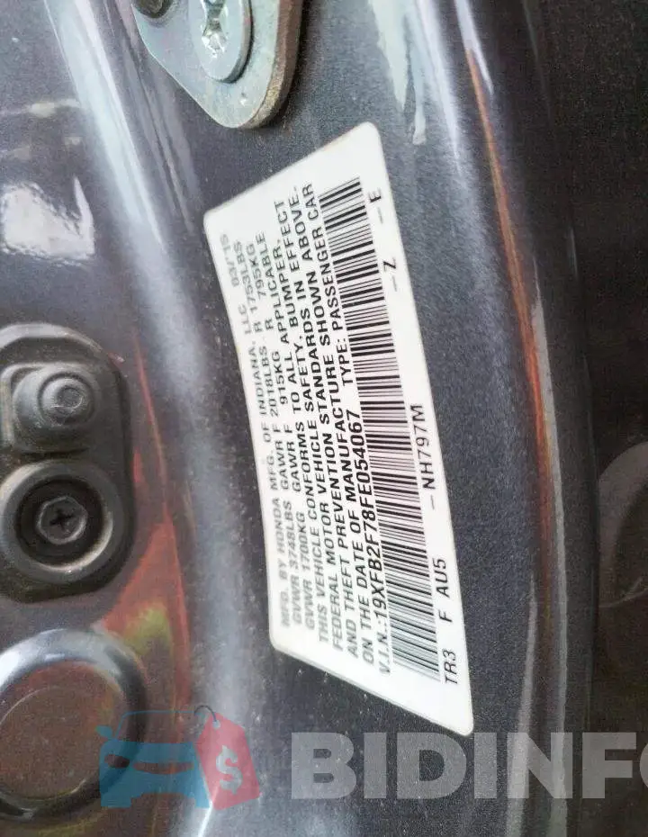 19XFB2F78FE054067 Photo# 10