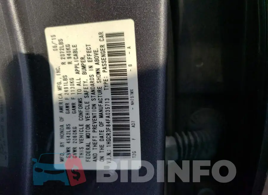 1HGCR3F84FA035713 Photo# 12
