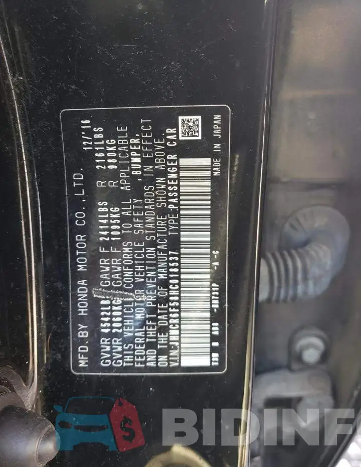 JHMCR6F58HC018537 Photo# 12