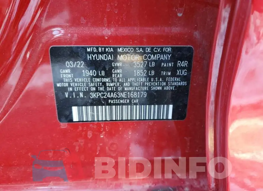 3KPC24A63NE168179 Photo# 12