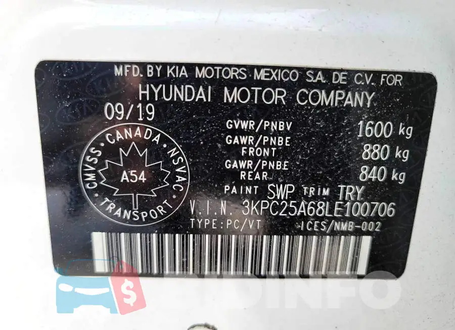 3KPC25A68LE100706 Photo# 10