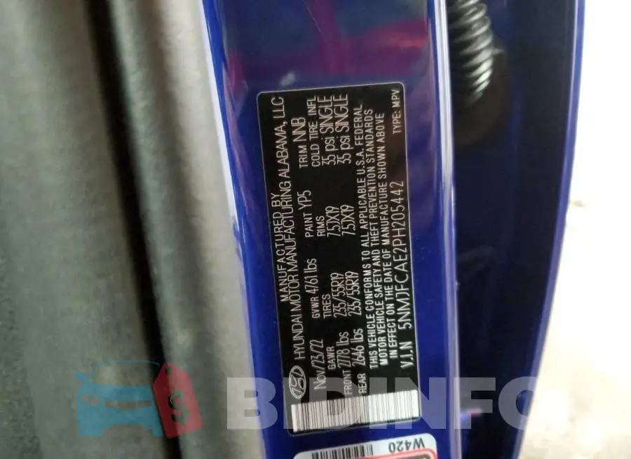 5NMJFCAE2PH205442 Photo# 14