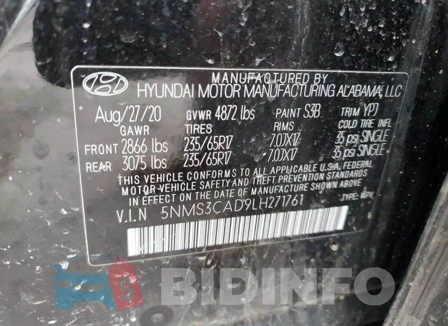 5NMS3CAD9LH271761 Photo# 13