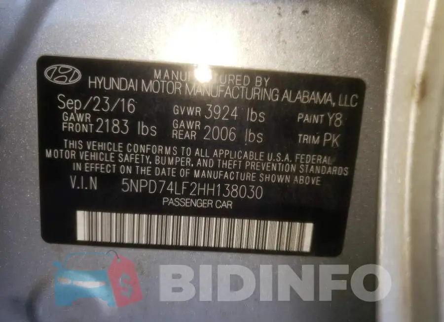 5NPD74LF2HH138030 Photo# 10