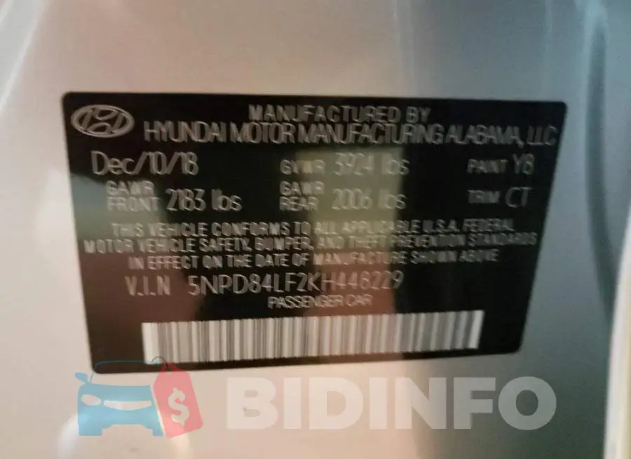 5NPD84LF2KH448229 Photo# 10