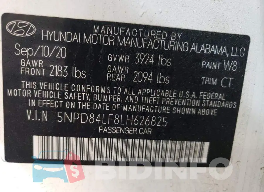 5NPD84LF8LH626825 Photo# 13
