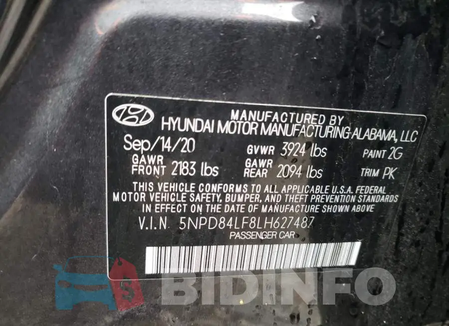 5NPD84LF8LH627487 Photo# 12