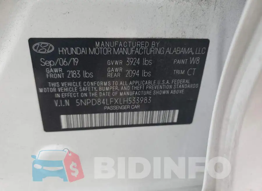 5NPD84LFXLH533983 Photo# 12