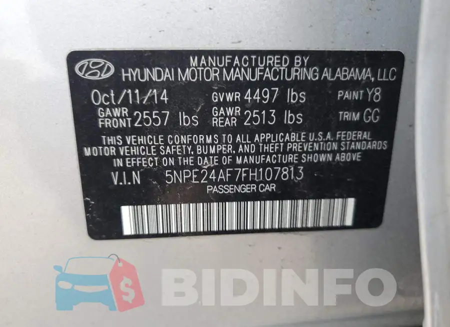 5NPE24AF7FH107813 Photo# 12