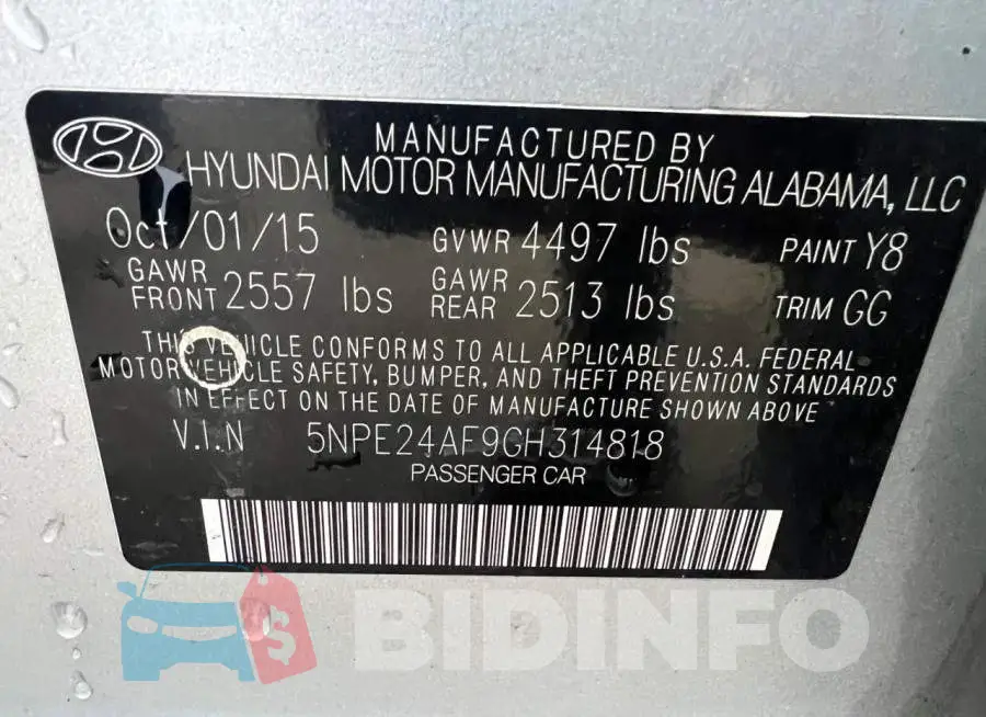 5NPE24AF9GH314818 Photo# 10