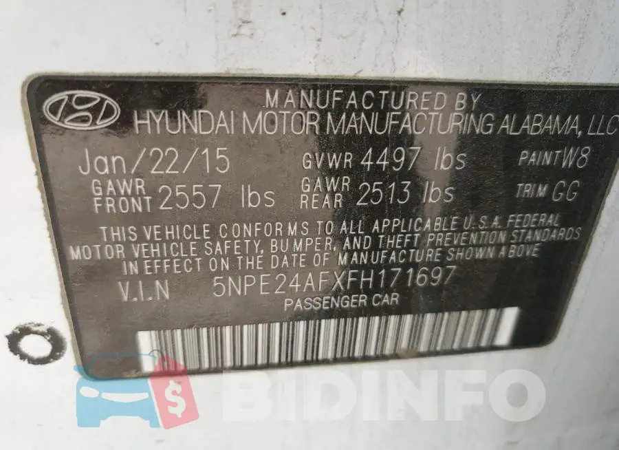 5NPE24AFXFH171697 Photo# 12