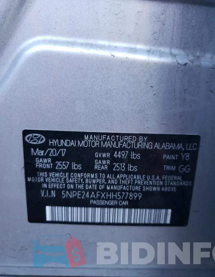 5NPE24AFXHH577899 Photo# 12