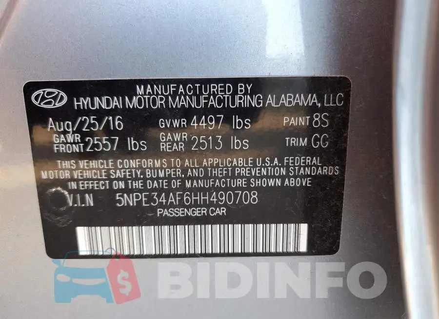 5NPE34AF6HH490708 Photo# 13
